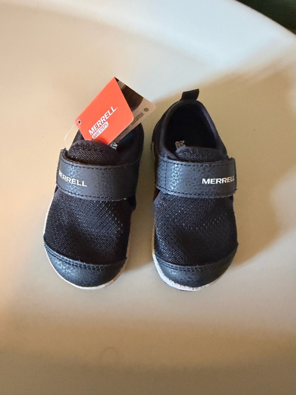 Merrell Kids Black Slip-On Hook-and-Loop Sneakers